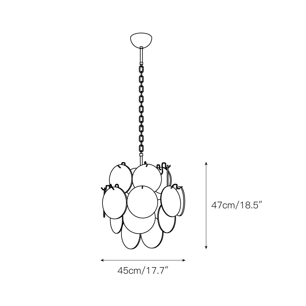 Blue Vistosi Disc Chandelier