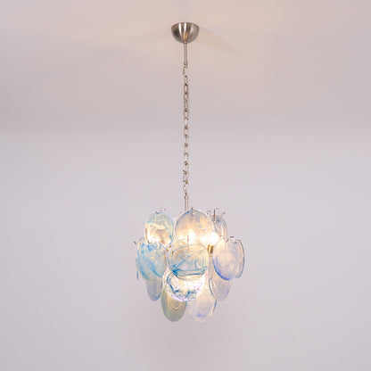 Blue Disc Murano Chandelier