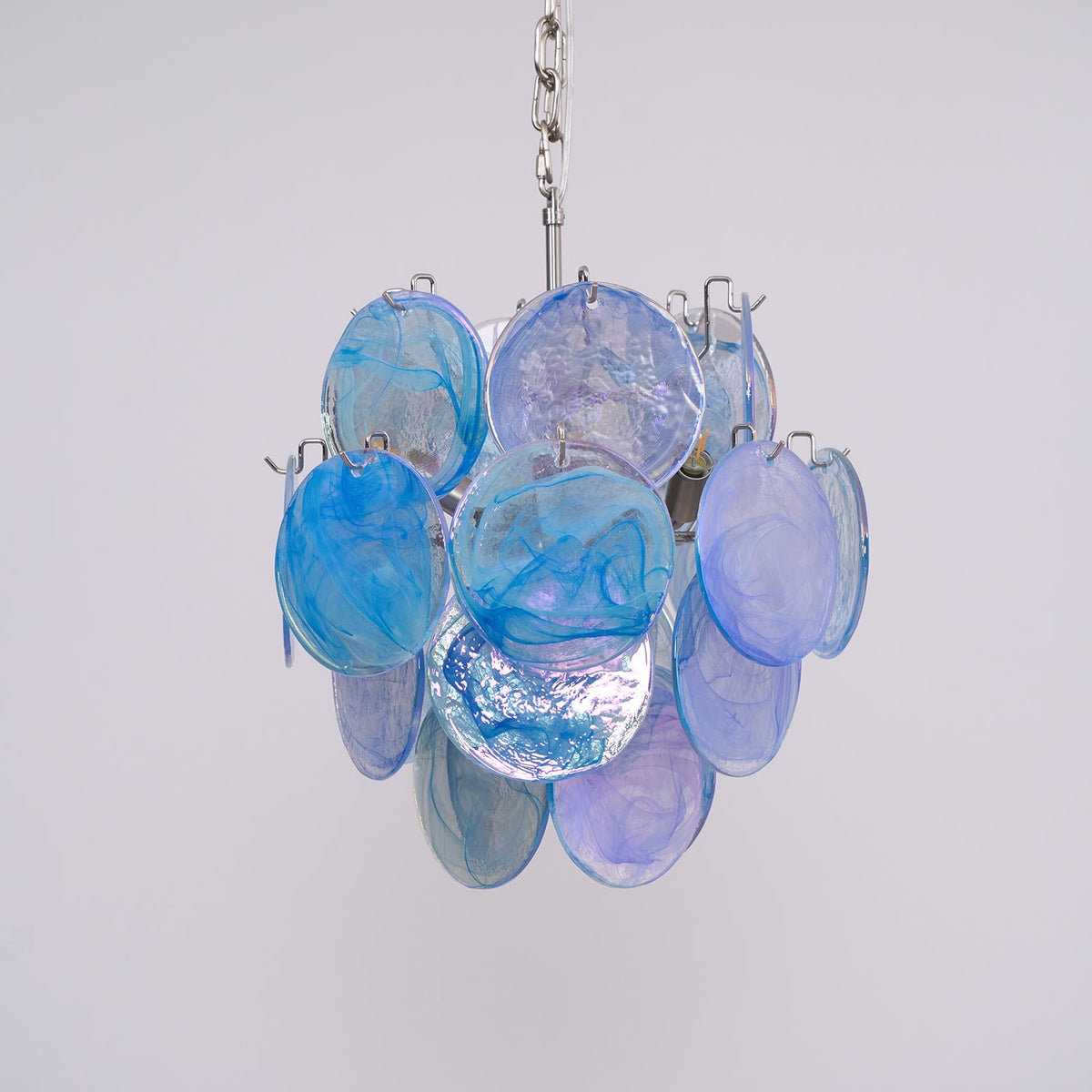 Blue Disc Murano Chandelier