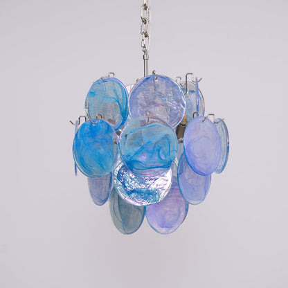 Blue Disc Murano Chandelier