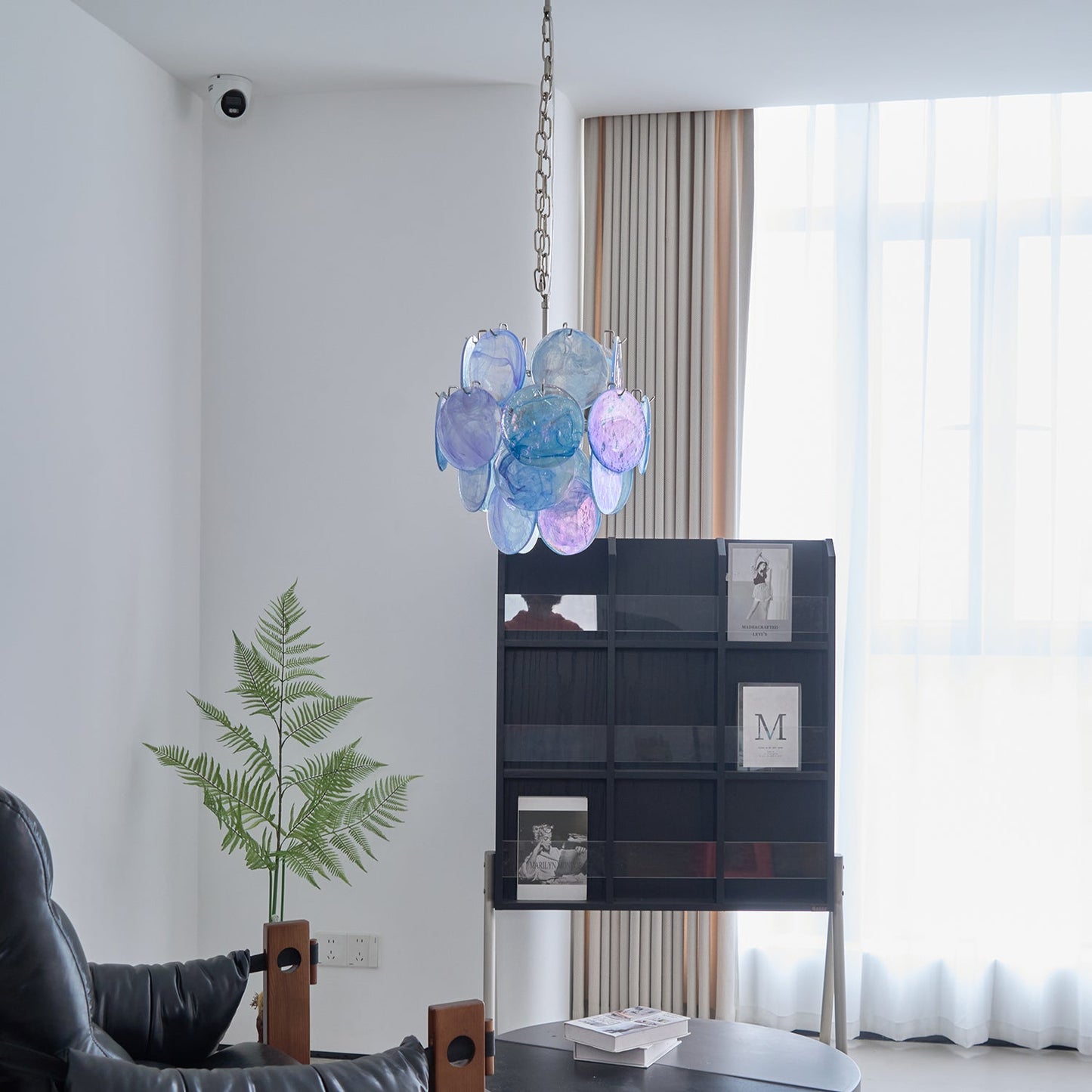Blue Vistosi Disc Chandelier