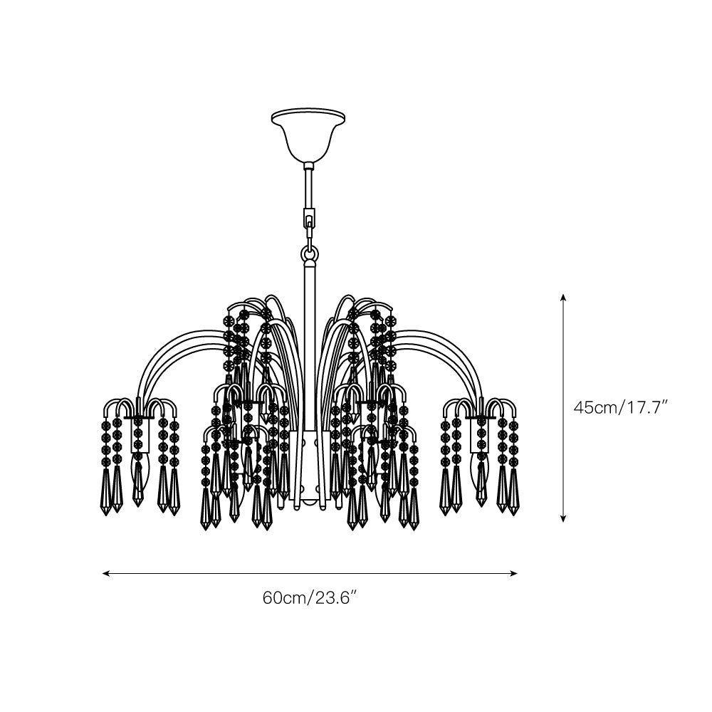 Brass Candle Crystal Chandelier