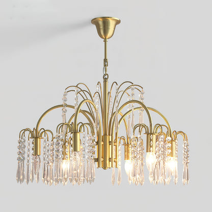 Brass Candle Crystal Chandelier