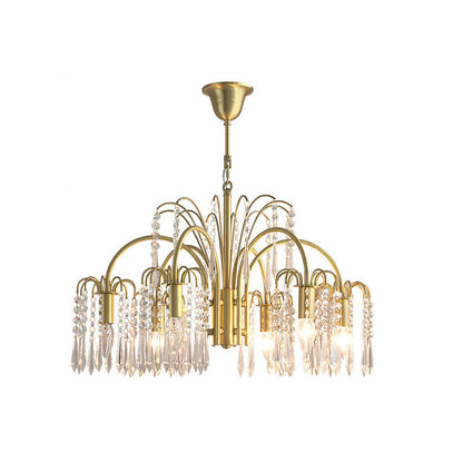 Brass Candle Crystal Chandelier