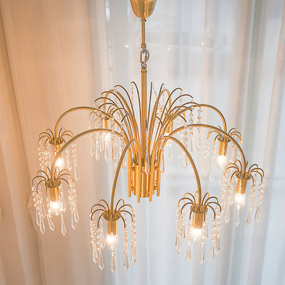 Brass Candle Crystal Chandelier