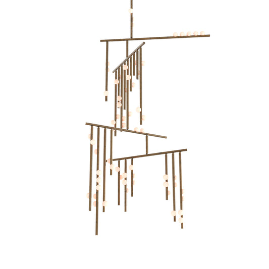 Brass Drop System Chandelier
