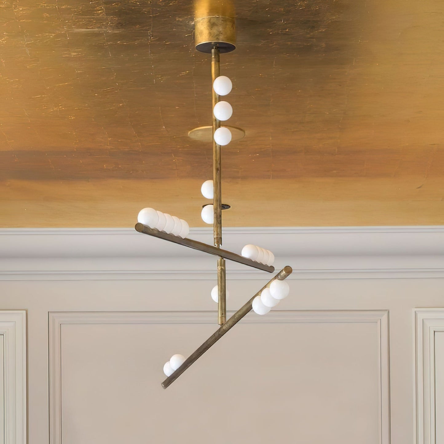 Brass Drop System Chandelier