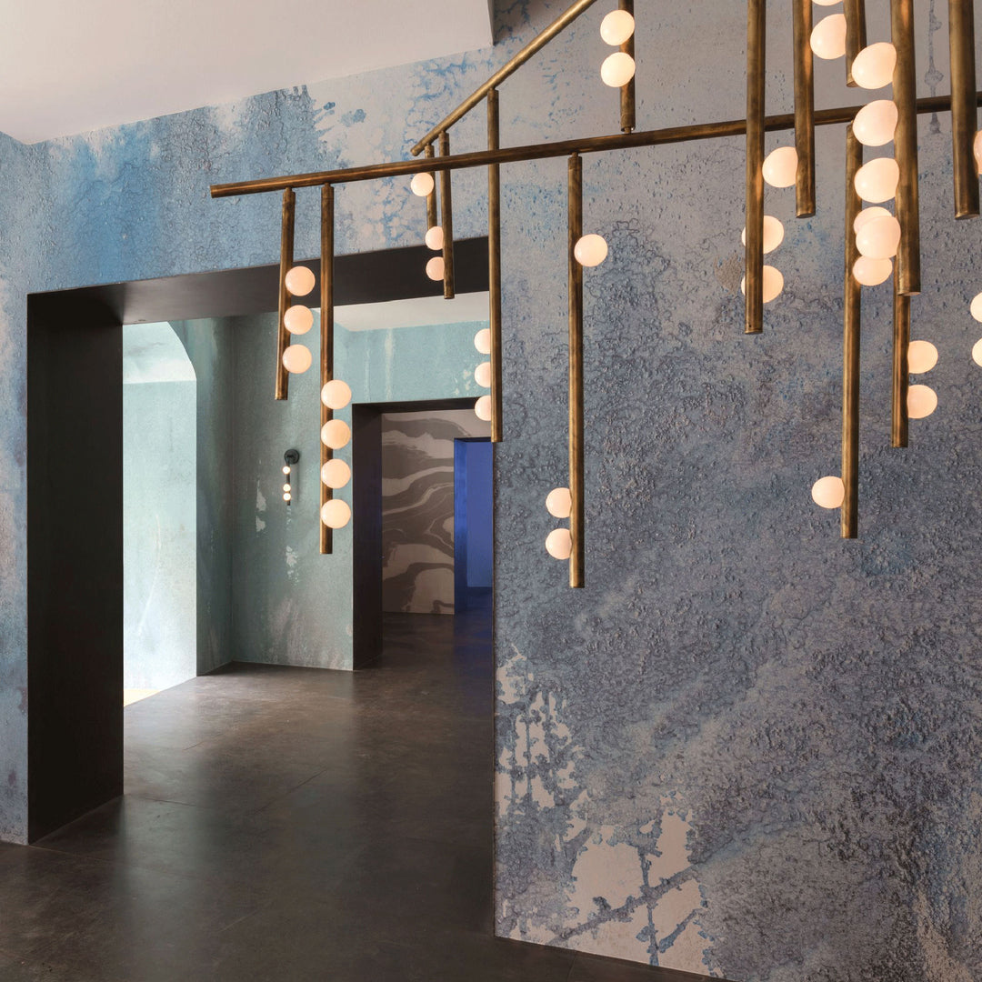 Brass Drop System Chandelier