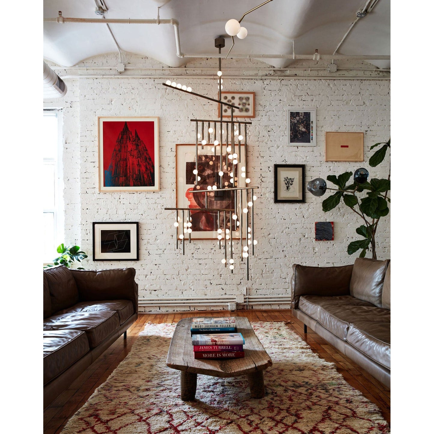 Brass Drop System Chandelier