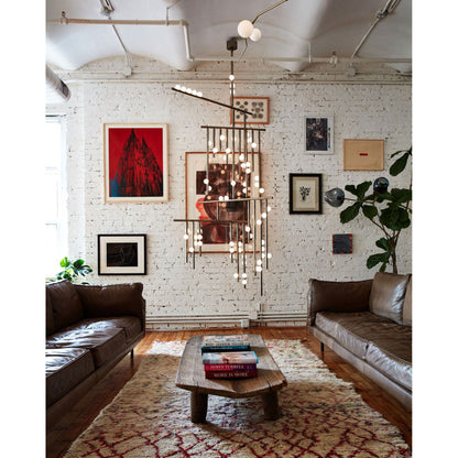 Brass Drop System Chandelier
