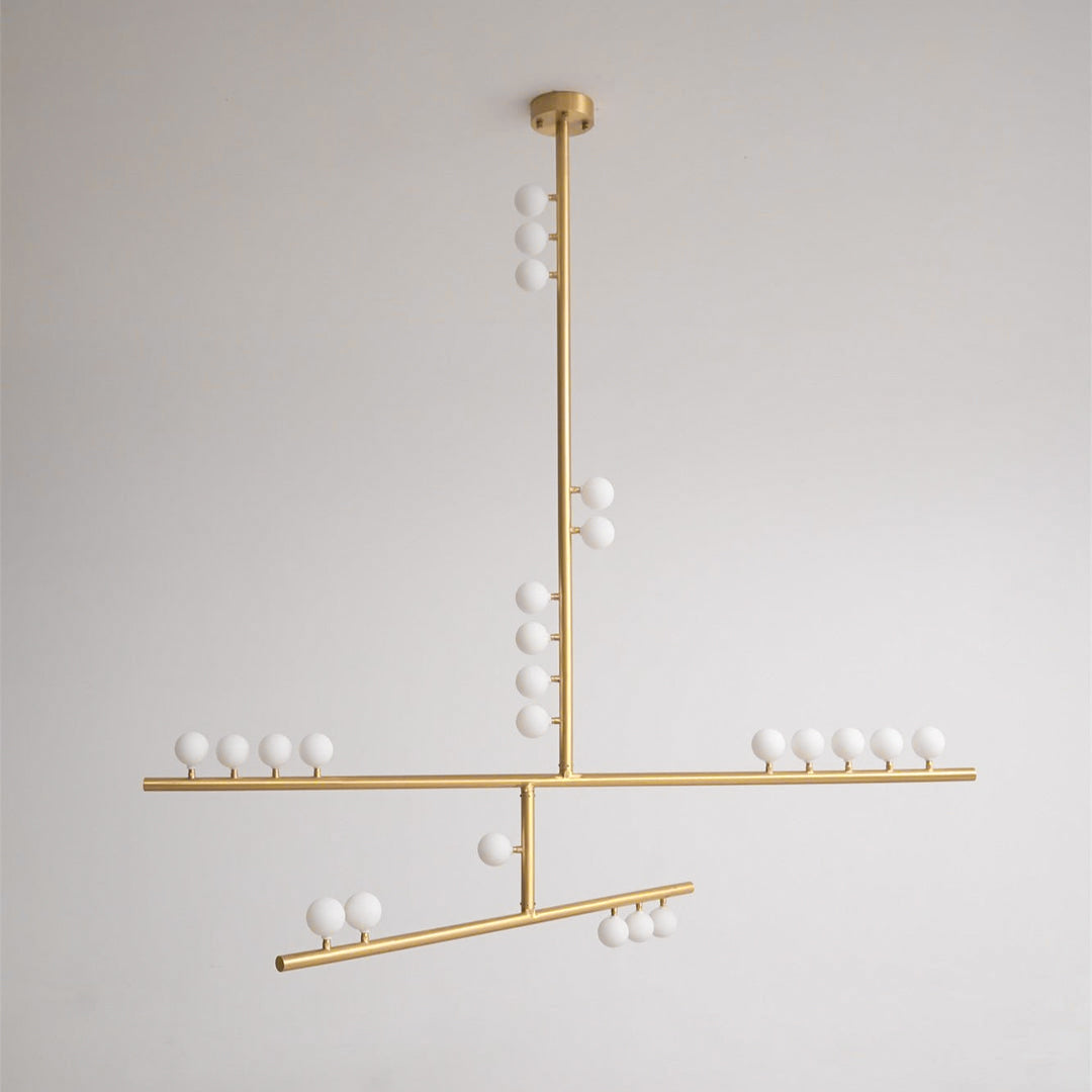 Brass Drop System Chandelier