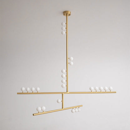 Brass Drop System Chandelier