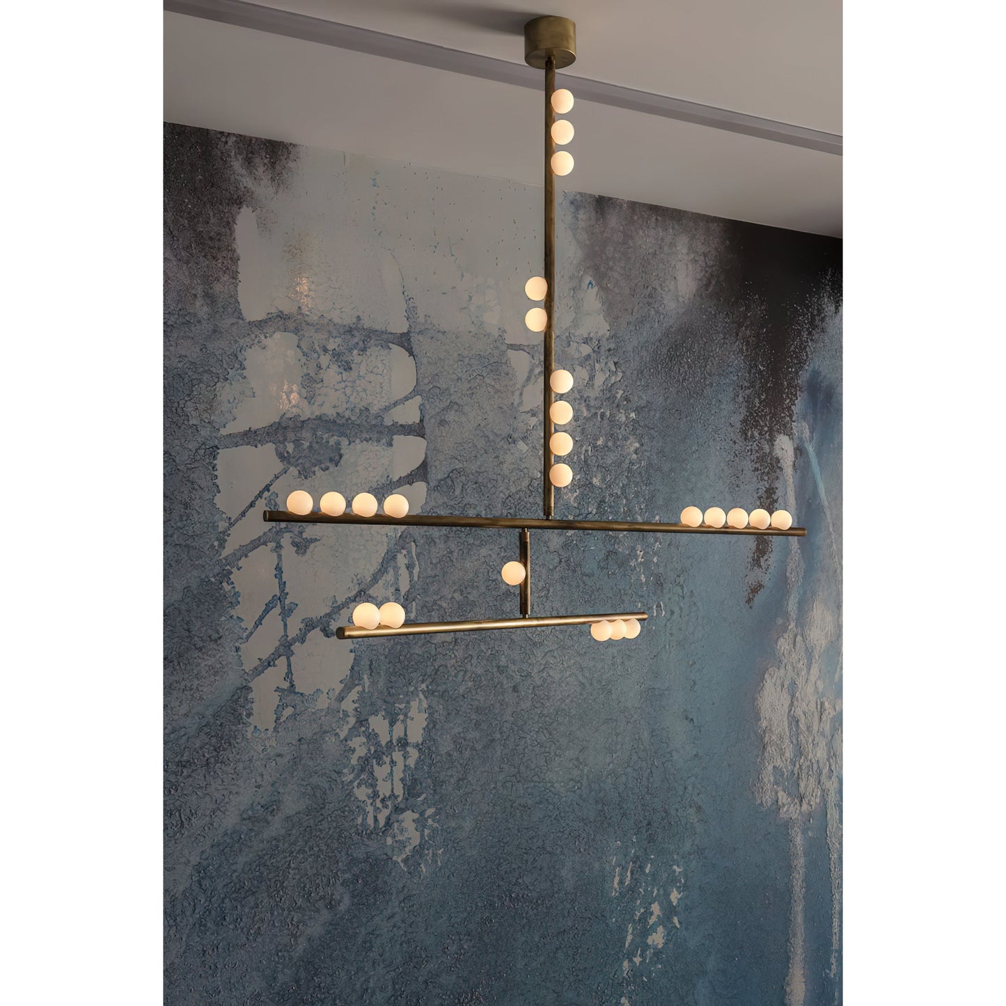 Brass Drop System Chandelier