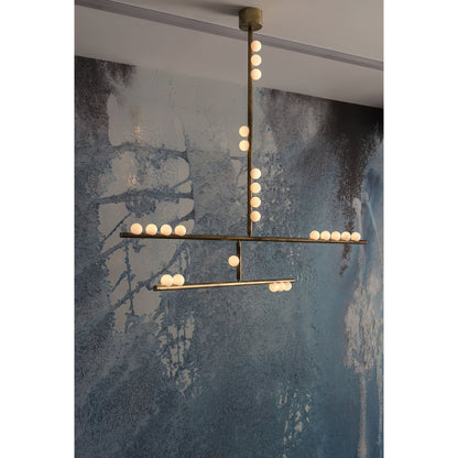 Brass Drop System Chandelier