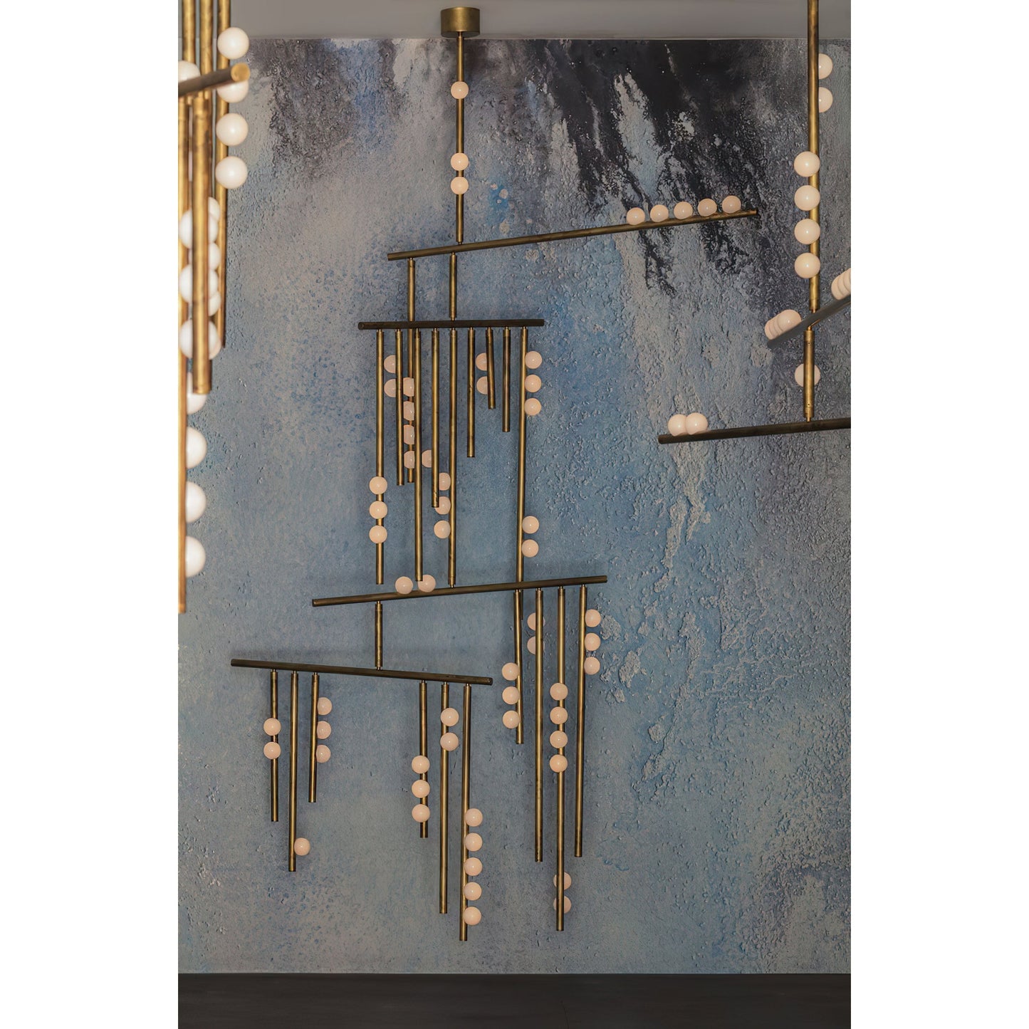 Brass Drop System Chandelier