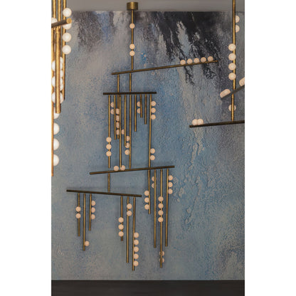 Brass Drop System Chandelier