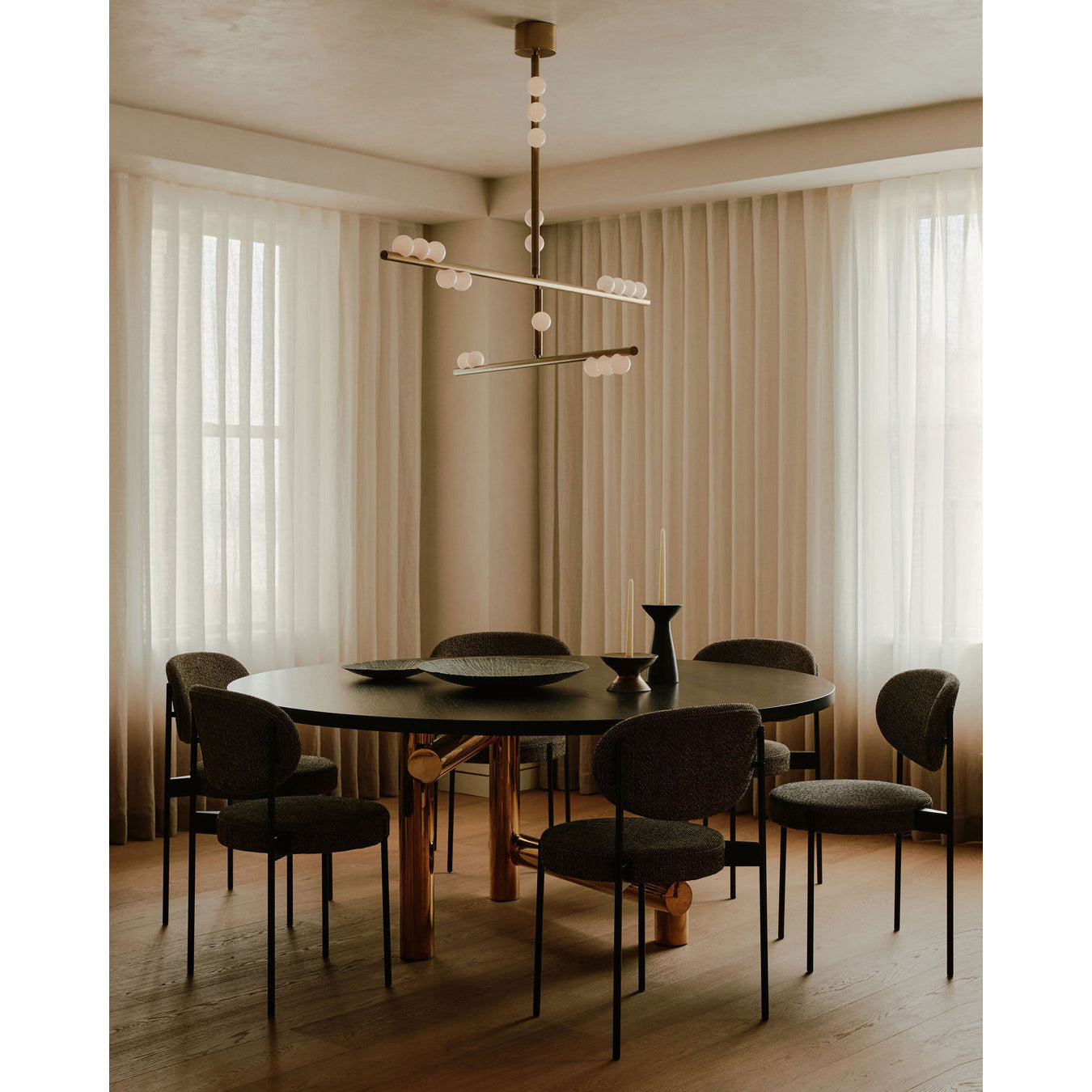 Brass Drop System Chandelier