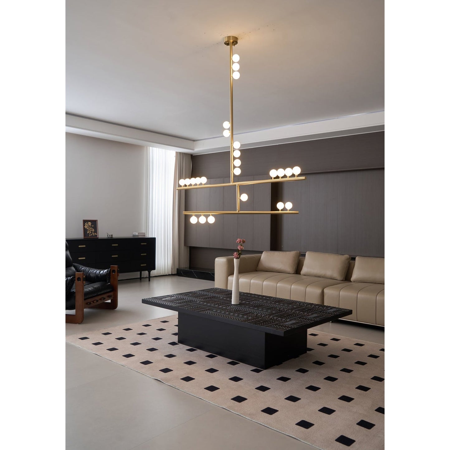 Brass Drop System Chandelier