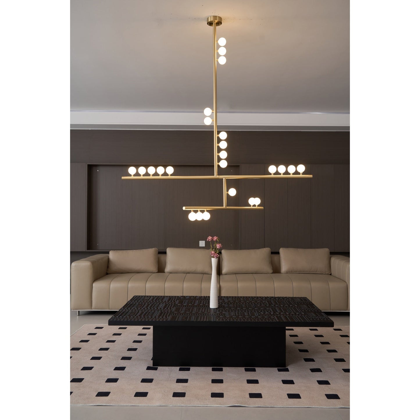 Brass Drop System Chandelier