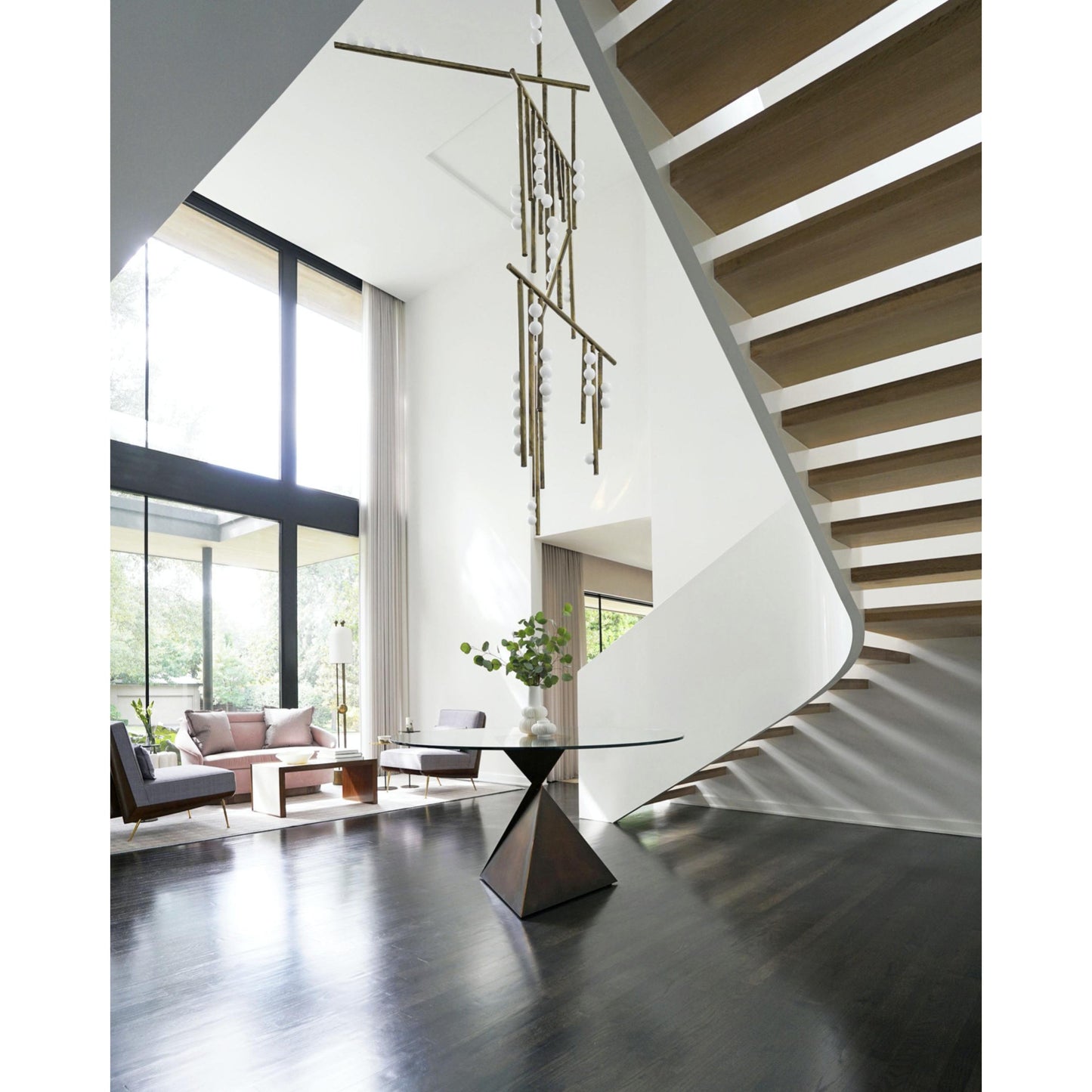 Brass Drop System Chandelier