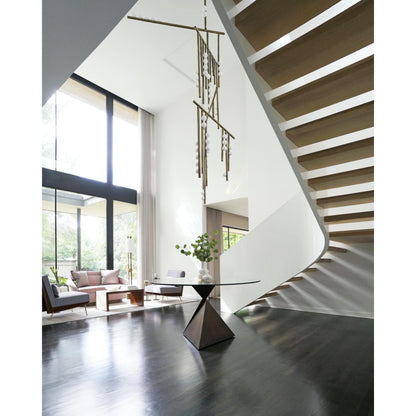 Brass Drop System Chandelier