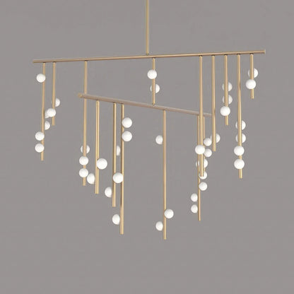 Brass Drop System Chandelier