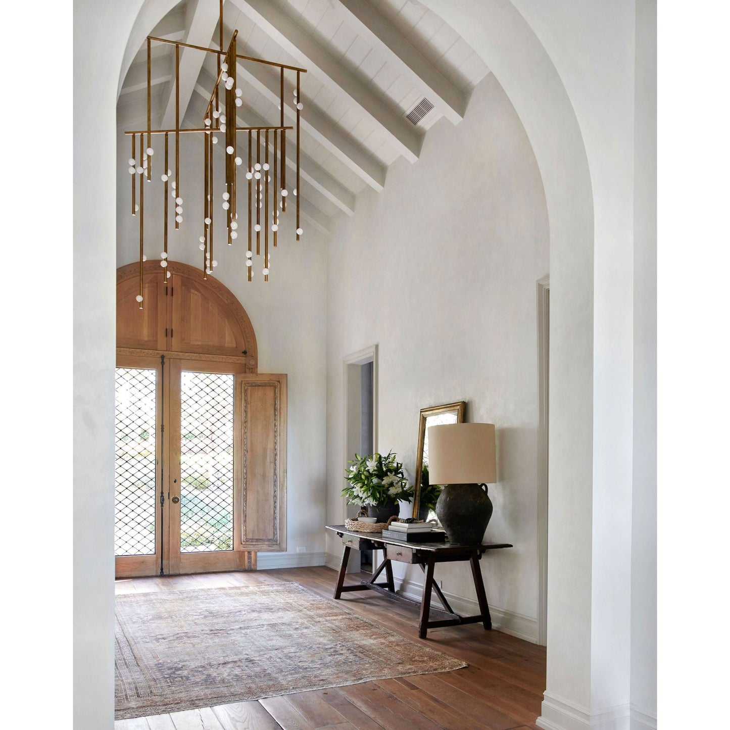 Brass Drop System Chandelier