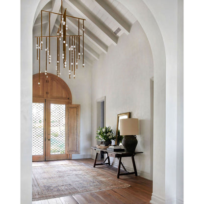 Brass Drop System Chandelier