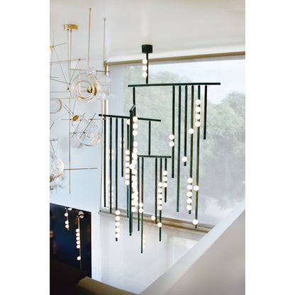 Brass Drop System Chandelier