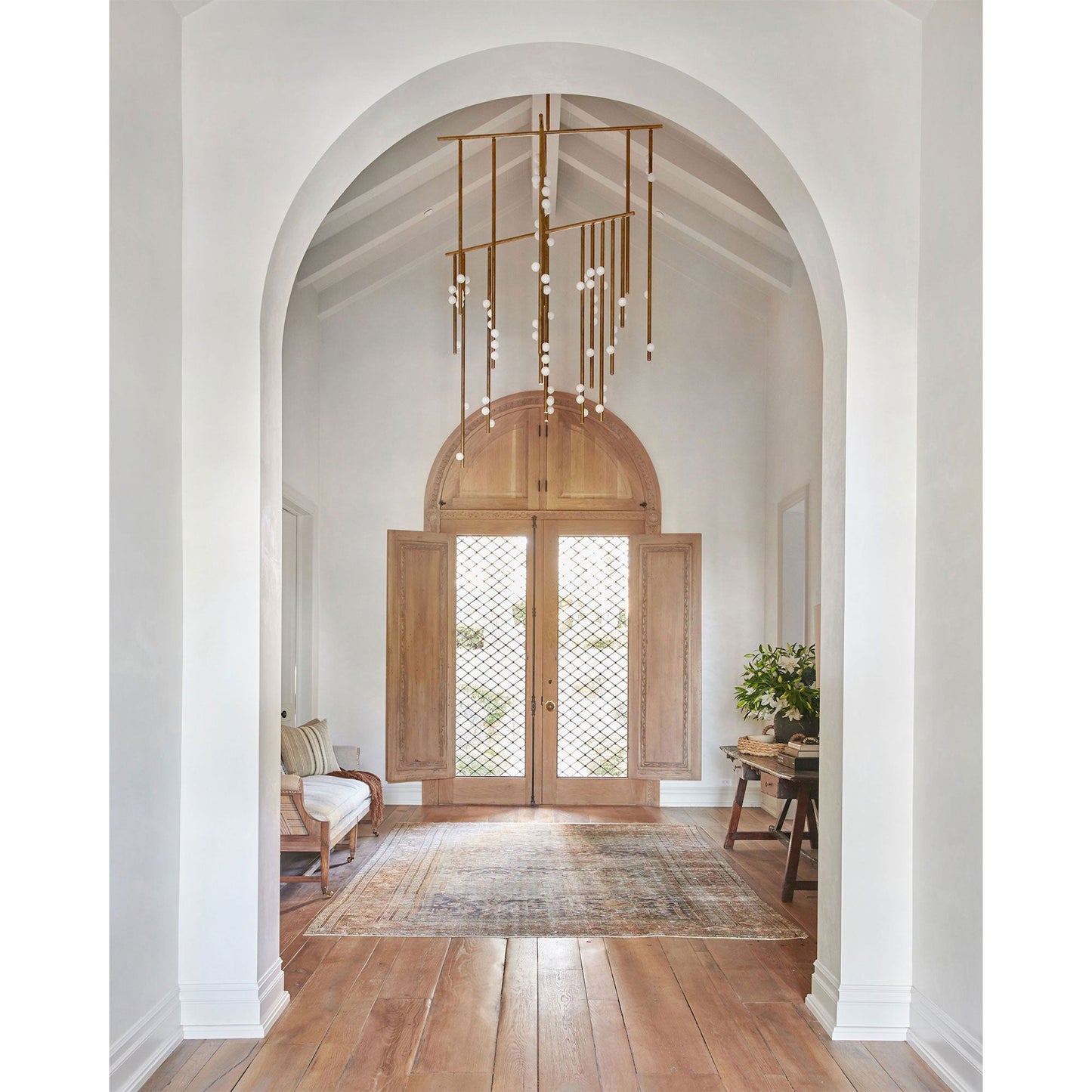 Brass Drop System Chandelier
