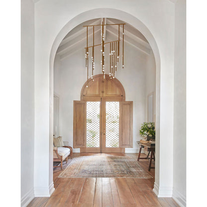 Brass Drop System Chandelier
