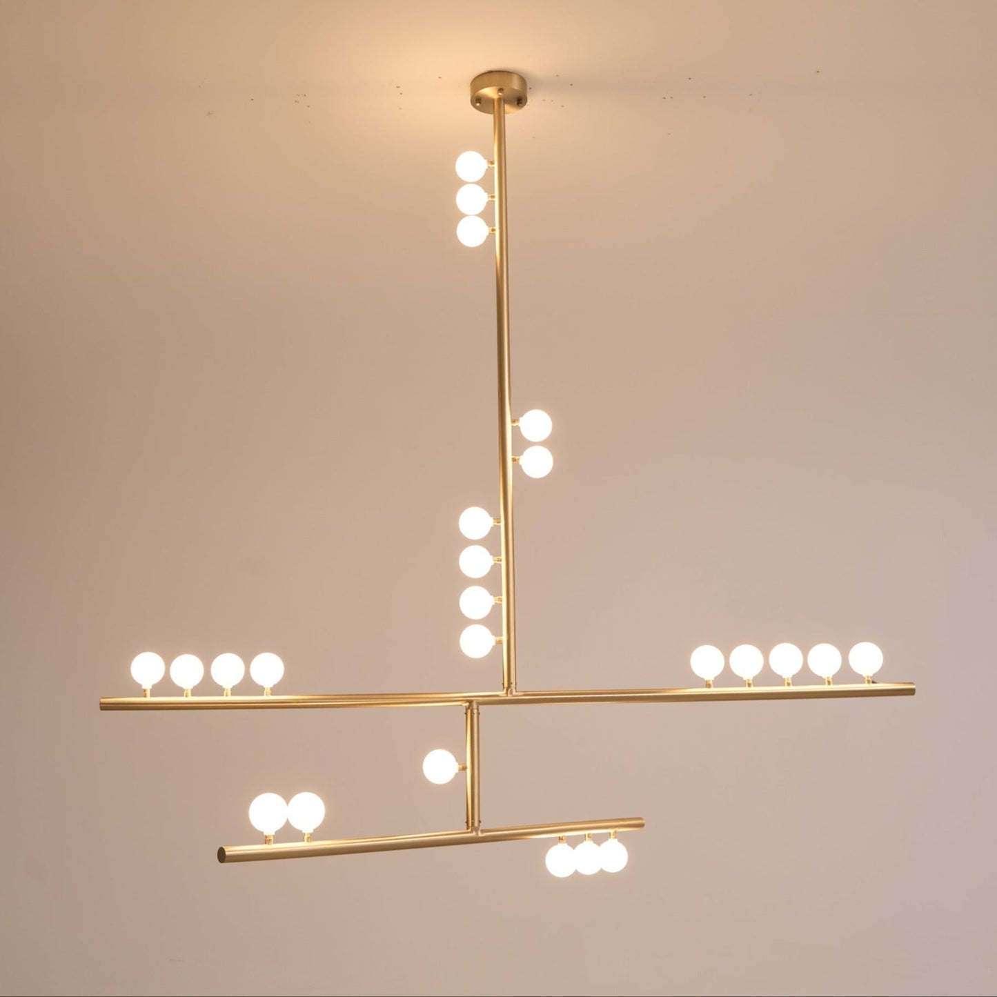 Brass Drop System Chandelier