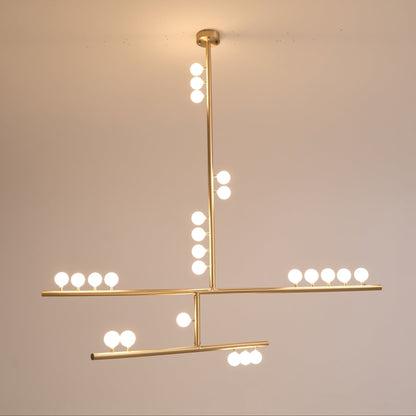 Brass Drop System Chandelier