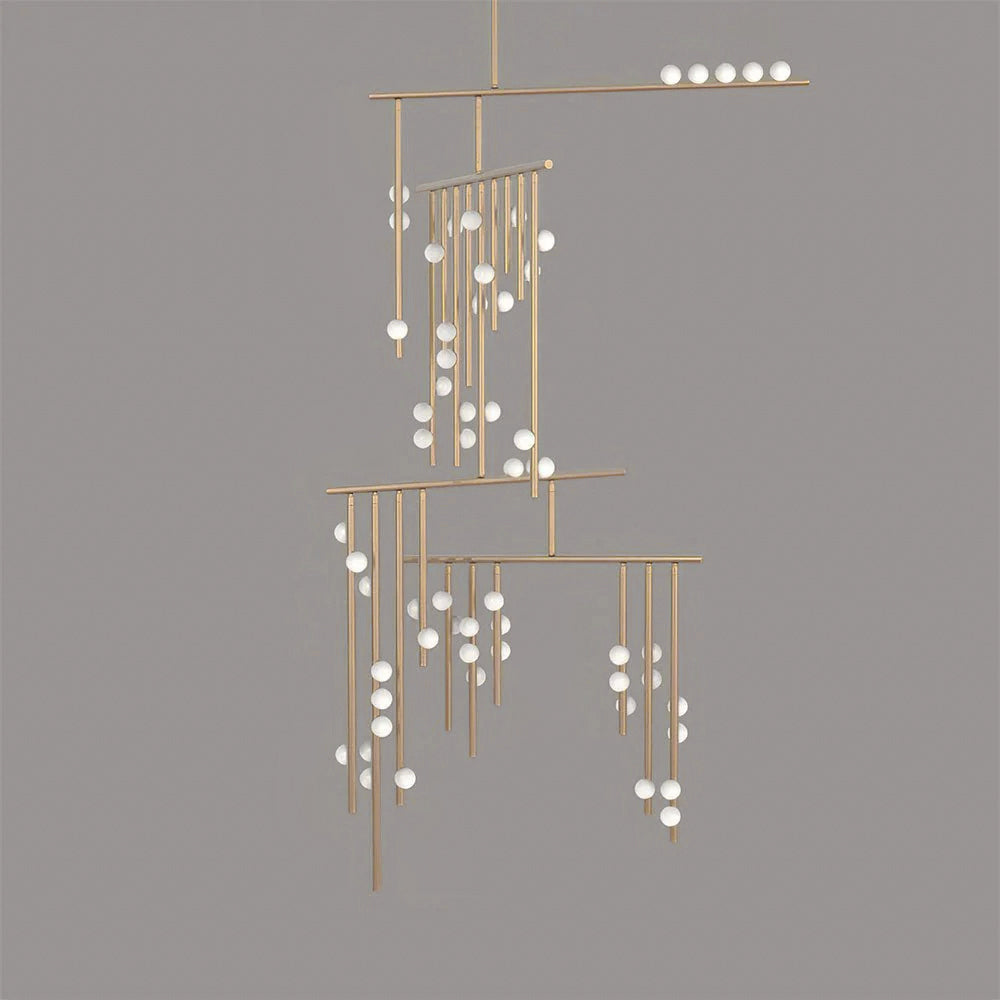 Brass Drop System Chandelier