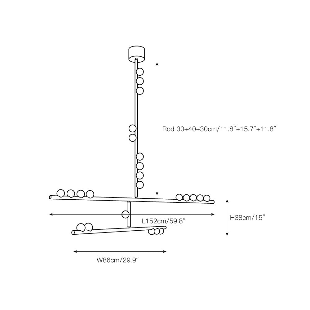 Brass Drop System Chandelier