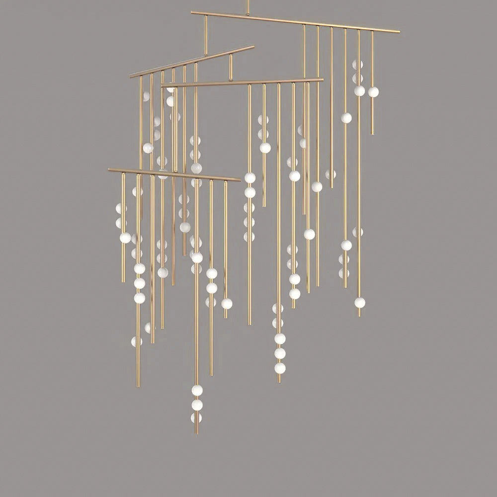 Brass Drop System Chandelier