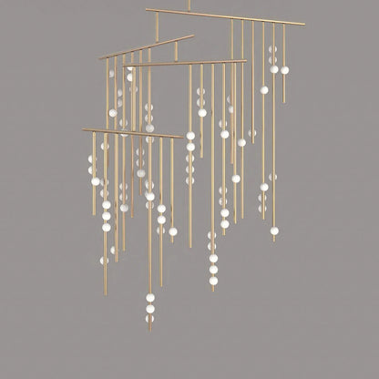 Brass Drop System Chandelier