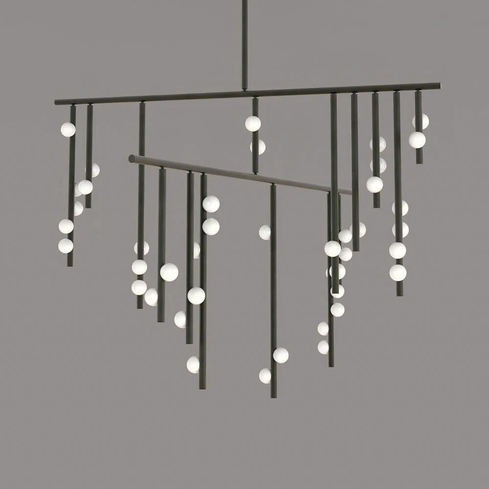Brass Drop System Chandelier