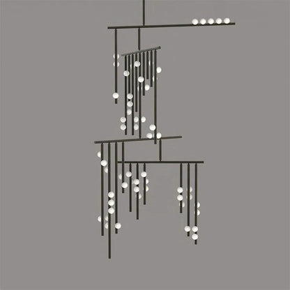 Brass Drop System Chandelier