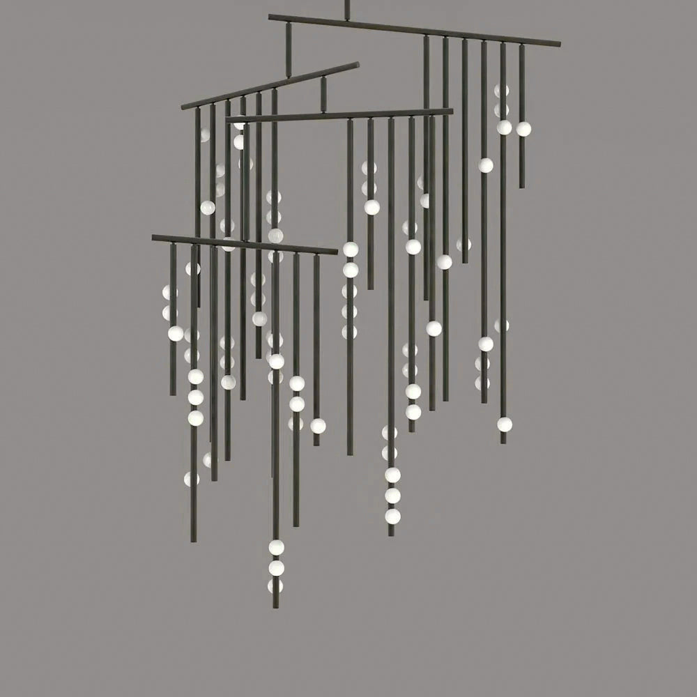 Brass Drop System Chandelier