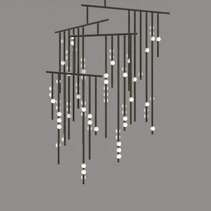 Brass Drop System Chandelier