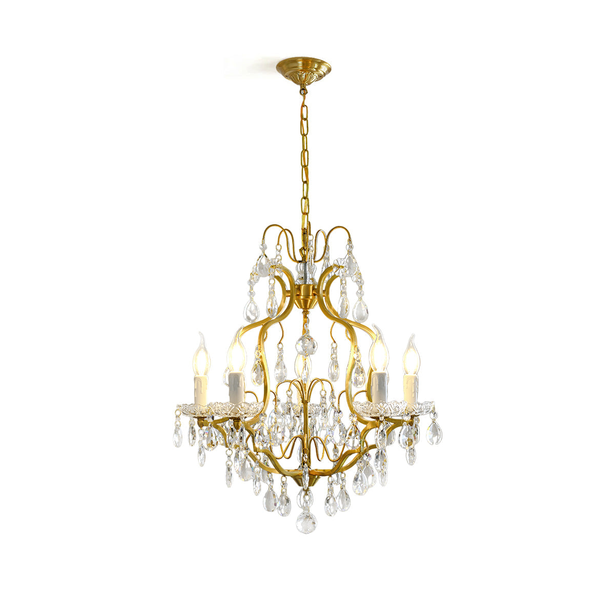 Brass Scrolls Chandelier