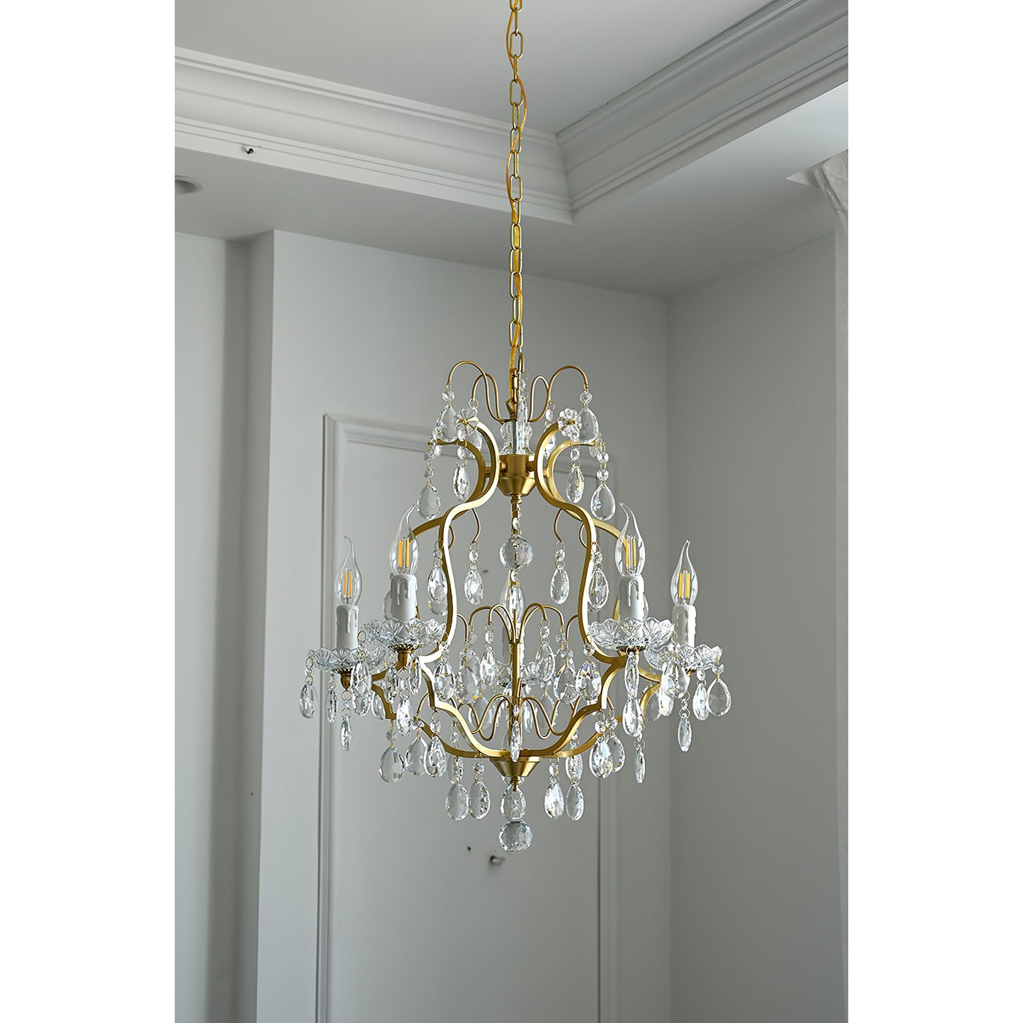 Brass Scrolls Chandelier