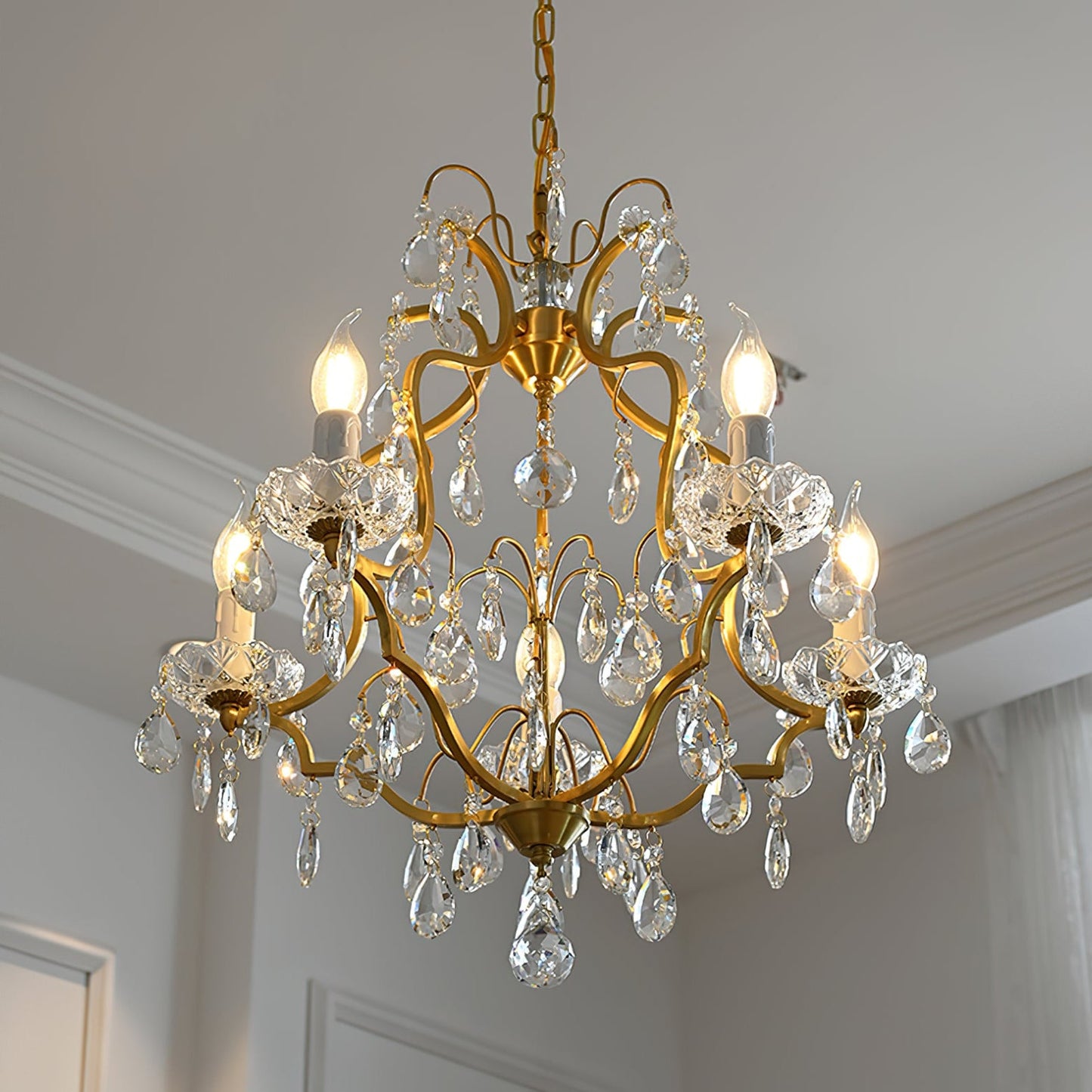 Brass Scrolls Chandelier
