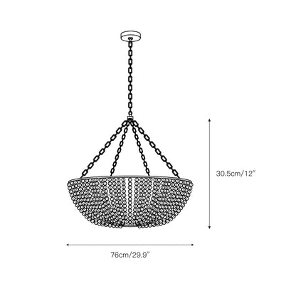 Lana Wood Beaded Chandelier