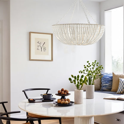 Lana Wood Beaded Chandelier