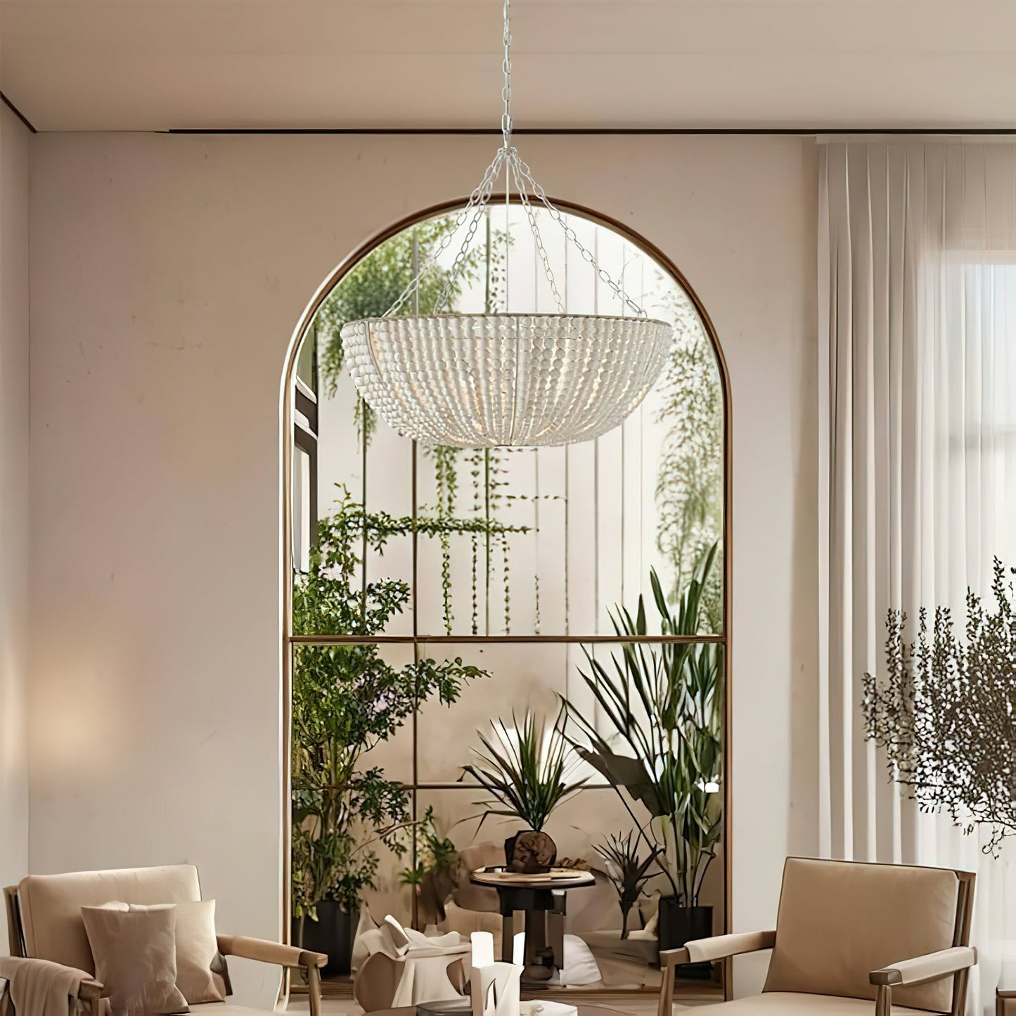 Lana Wood Beaded Chandelier