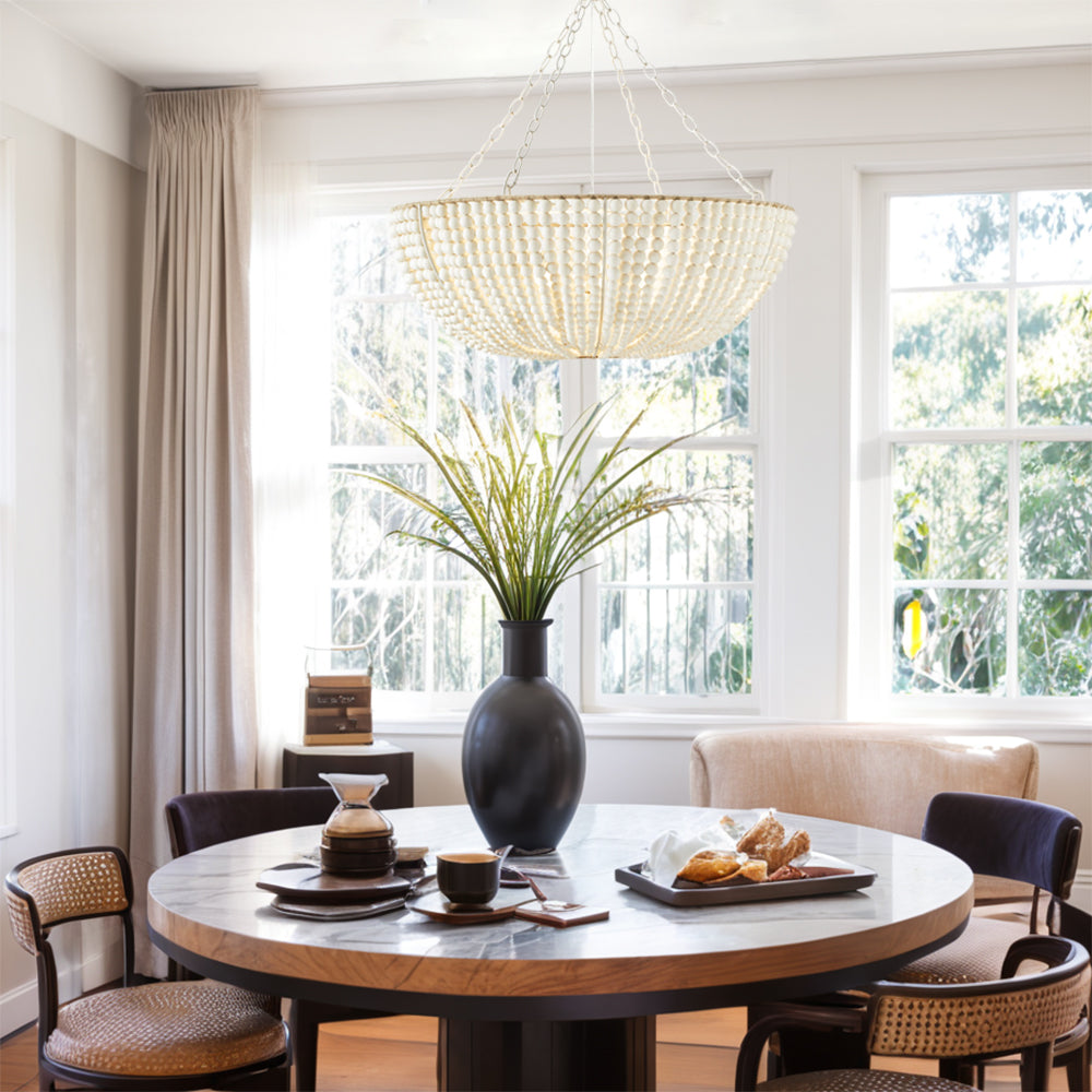Lana Wood Beaded Chandelier