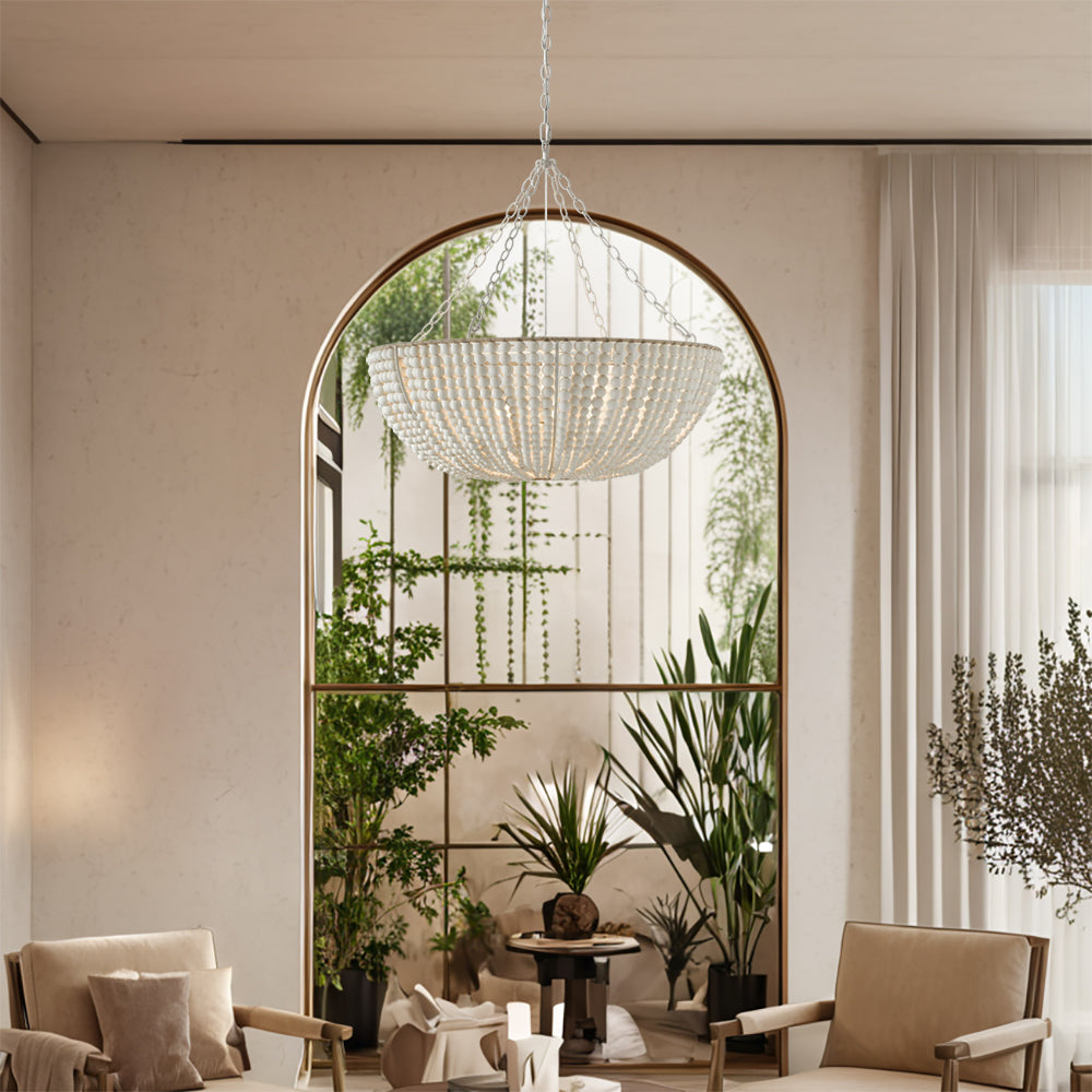 Lana Wood Beaded Chandelier