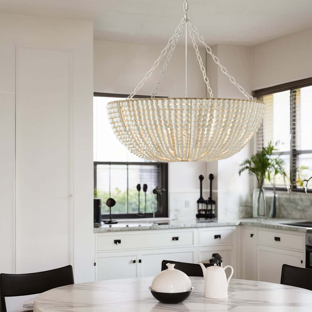 Lana Wood Beaded Chandelier